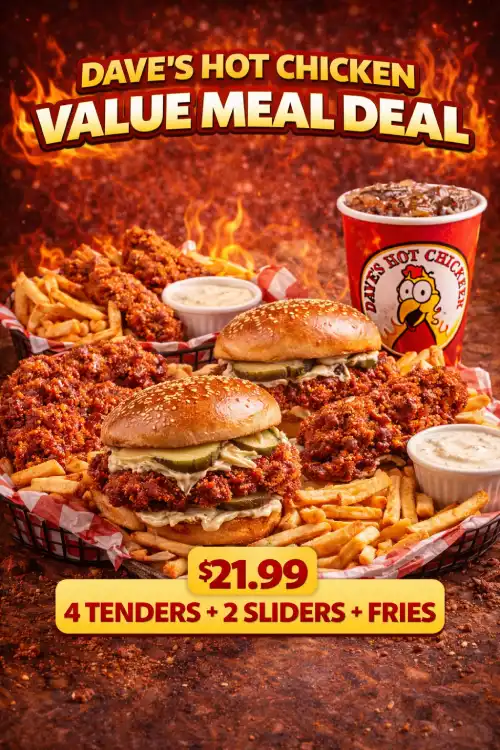 Dave's Hot Chicken Value Meal Deal Under $15